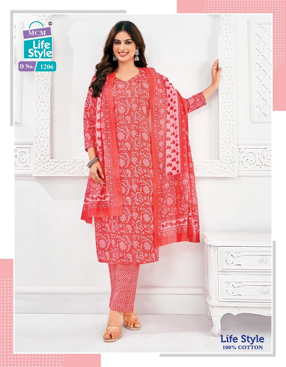 Lifestyle Vol 12 By Mcm Printed Cotton Kurti With Bottom Dupatta Exporters In India